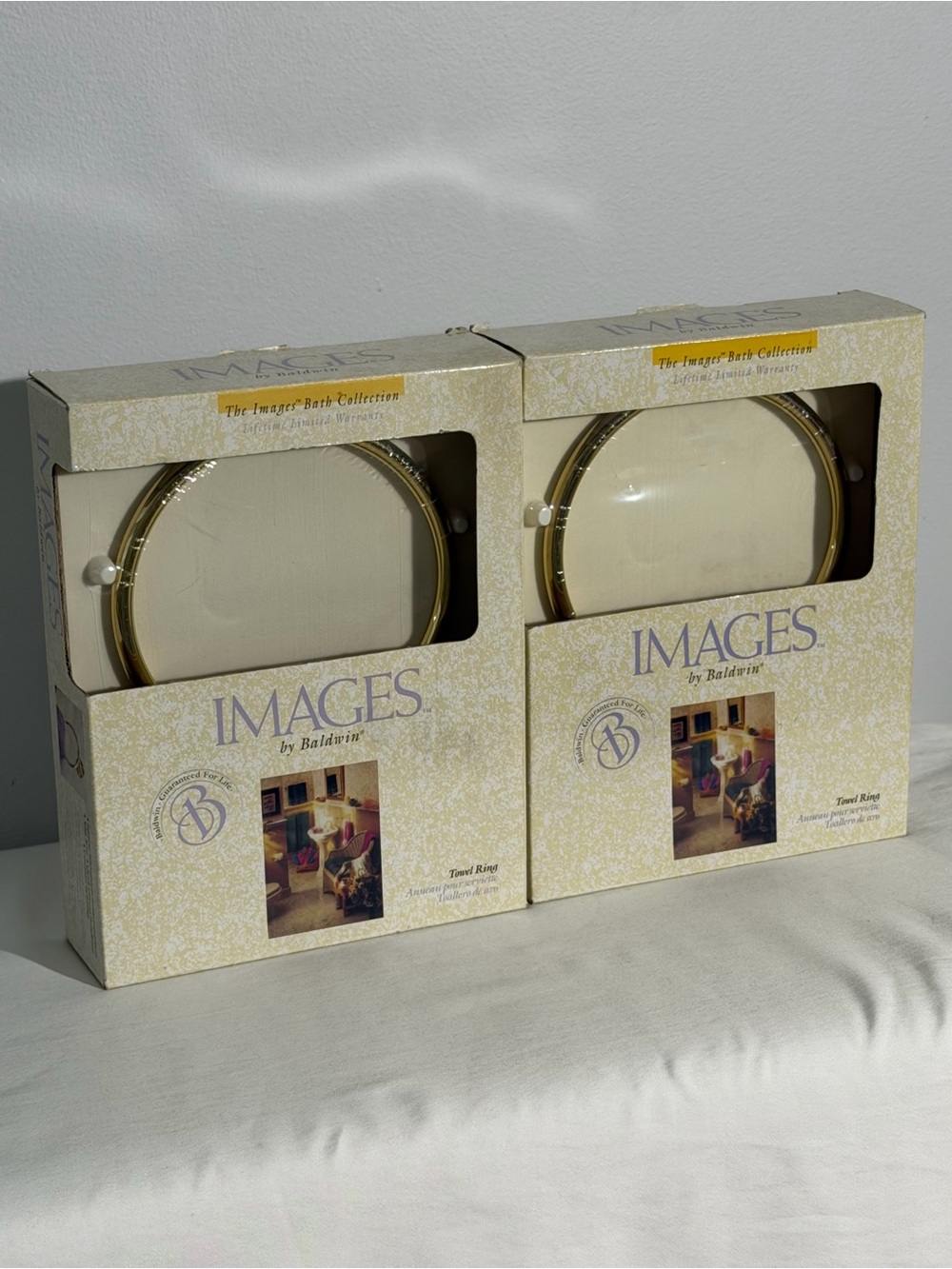 Images By Baldwin Polished Brass Indigo Towel Ring set of two